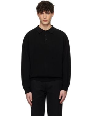 Uniform Bridge Collar/S Knit Polo - Black