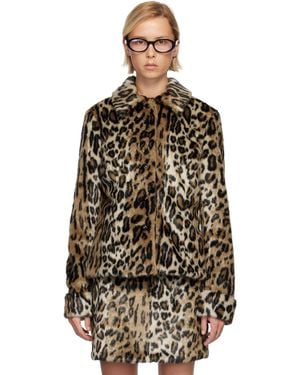 Anna Sui Leopard Faux-Fur Jacket - Black