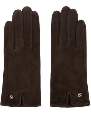 Handsome Stockholm Essentials Suede Gloves - Brown