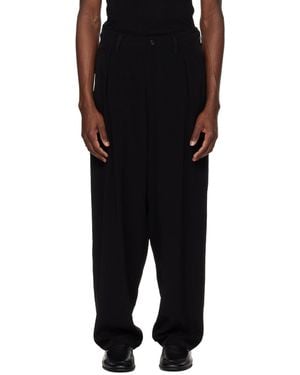 Yohji Yamamoto Ta Tuxedo 1 Tuck Trousers - Black