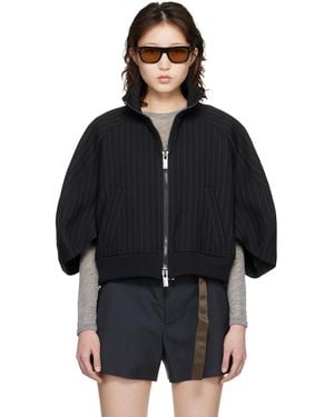 Sacai Matelasse Twill Bomber Jacket - Black