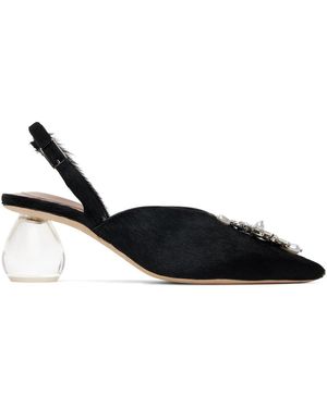 Simone Rocha Pointed Slingback Heels - Black