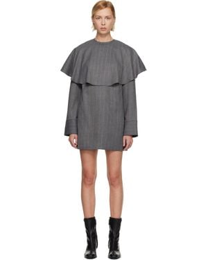 Ganni Stripe Circle Collar Minidress - Black