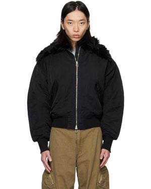 Eckhaus Latta Shearling Collar Bomber Jacket - Blue