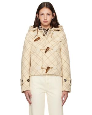 Burberry ベージュ ショート ダッフル フードジャケット - ナチュラル