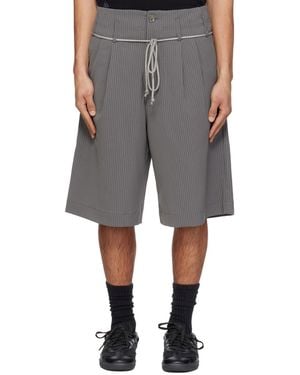 Song For The Mute Double Pleated Shorts - Grey