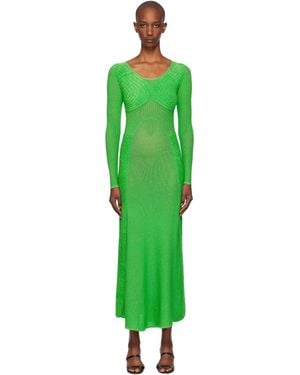 Isa Boulder Sweetheart Long Sleeve Maxi Dress - Green