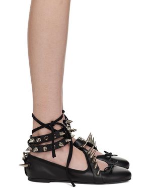 OTTOLINGER Black Studded Ballerina Flats - Brown