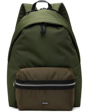 Sacai Khaki Pocket Backpack - Green
