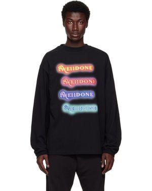 we11done Neon Logo T-Shirt - Black