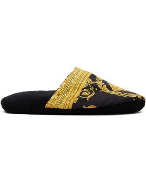 Versace 'I Heart Baroque' Slippers - Black