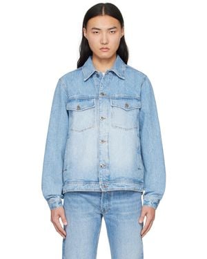 WOOD WOOD Blouson ivan bleu en denim