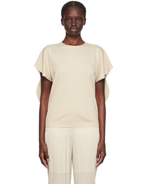 Pleats Please Issey Miyake Beige A-poc Roar T-shirt - Multicolour