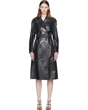 Mackage Manteau Carmela-Snk Noir En Cuir À Motif Serpent