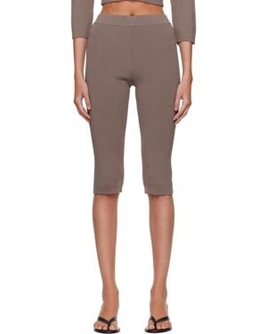 Skims Taupe Refined Knit Capri Leggings - Natural