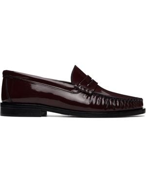 Aeyde Burgundy Terry Polido Loafers - Brown