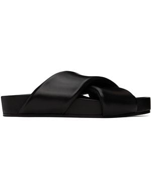 Jil Sander パデッド スライド - ブラック