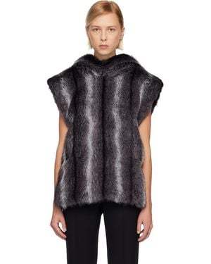 Anna Sui Ssense Exclusive Sleeveless Faux-Mink Hoodie - Black