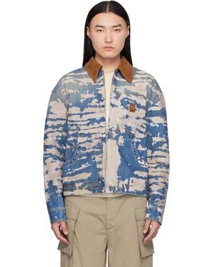 Amiri Off- Bleached Work Denim Jacket - Blue