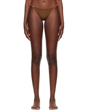 Versace Safety Pin Bikini Bottom - Brown