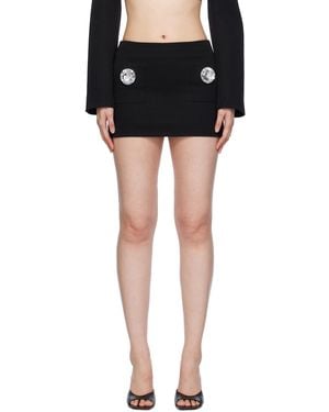 Area Jumbo Crystal Miniskirt - Black