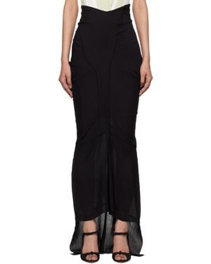 TALIA BYRE Draped Maxi Skirt - Black