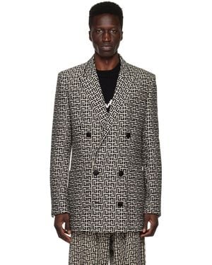 Balmain Monogram Blazer - Black