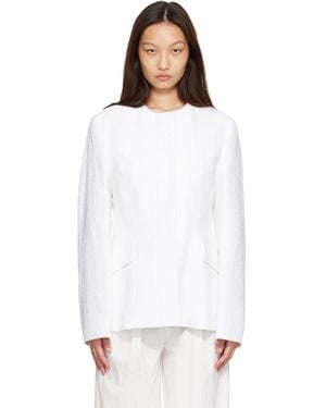 TOTEME Jacquard Cotton Blazer - White