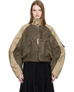 Sacai Khaki & Chino Twill Bomber Jacket - Multicolour