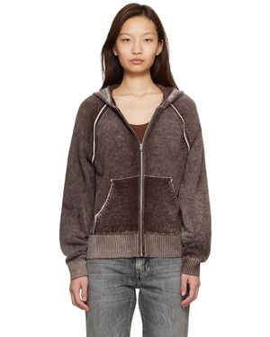 Acne Studios Burgundy Zipper Hoodie - Brown