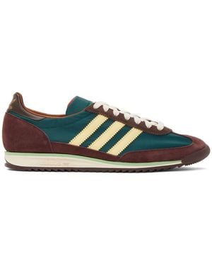 Wales Bonner Green And Burgundy Adidas Originals Sl72 Trainers