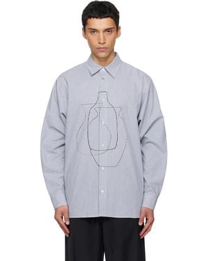 LE17SEPTEMBRE Printed Striped Shirt - Grey