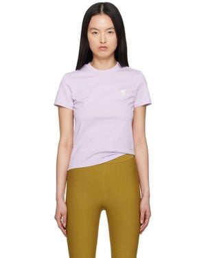 Ami Paris Cotton Cropped T-Shirt - White
