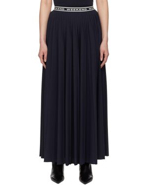 Weekend by Maxmara Jupe Longue Bleu Bleu Marine