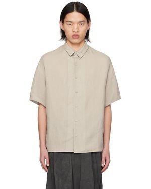 DEVOA Taupe Spread Collar Shirt - Natural