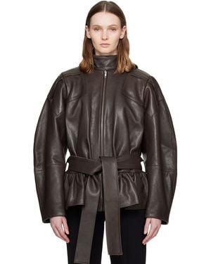 FIDAN NOVRUZOVA Julia Leather Jacket - Brown