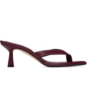 Aeyde Burgundy Daphne Leather Thong Heeled Sandals - Brown