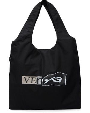 Y-3 Graphic 'Ver' Tote - Black