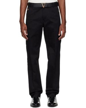Versace Cotton-Gabardine Chino Pants - Black