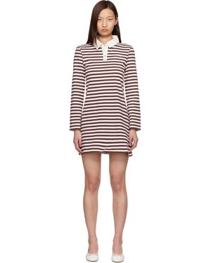 Sandy Liang Robe Courte Toto Blanc Cassé Et Brun - Noir