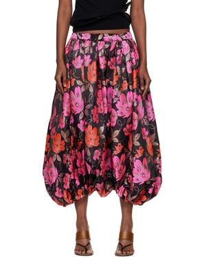 Comme des Garçons Jacquard Floral Pattern Pants - Red