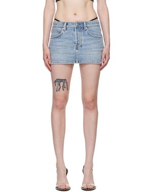Alexander Wang ブルー Diamanté Thong デニム ミニスカート