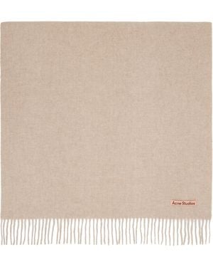 Acne Studios Fringe Wool Oversized Scarf - Natural