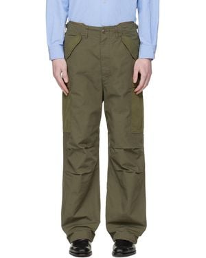 Nanamica Khaki Ripstop Cargo Trousers - Green