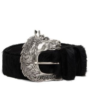 Lu'u Dan 'Year Of The Horse' Pony Hair Cowboy Belt - Black