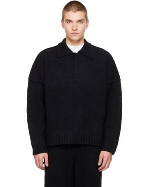 Seventh Wool-Knit Polo - Black