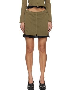 Eckhaus Latta ブラウン Veil ミニスカート - ブラック