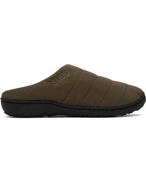 A.P.C. Khaki Subu Edition F-Line Slippers - Black
