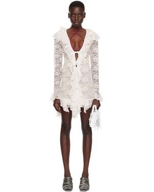 Raga Malak Robe Courte Haifa Blanche - Noir
