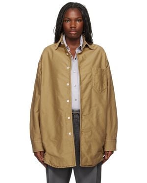 Maison Margiela ブラウン パデッド コットンサテン シャツ - ナチュラル